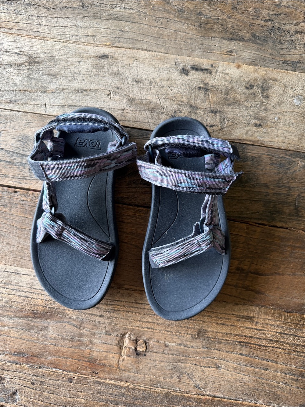 Teva Kids Sport Sandals in Black with Patterned Straps